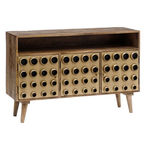 Buffet 1 niche 3 portes Bois/Métal - BRUTUS