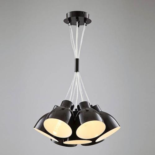 HOMEMANIA Lustre Chantal - Lampe à Suspension - de Plafond, Murale - Noir en Aluminium, 45 x 45 x 16 cm, 7 x E27, Max 100 W
