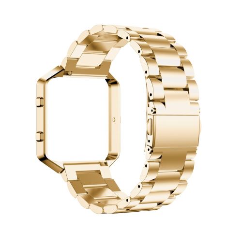 Remplacement Montre-Bracelet en Acier Inoxydable Bande Cadre Bracelet pour Fitbit Blaze Or PL1117