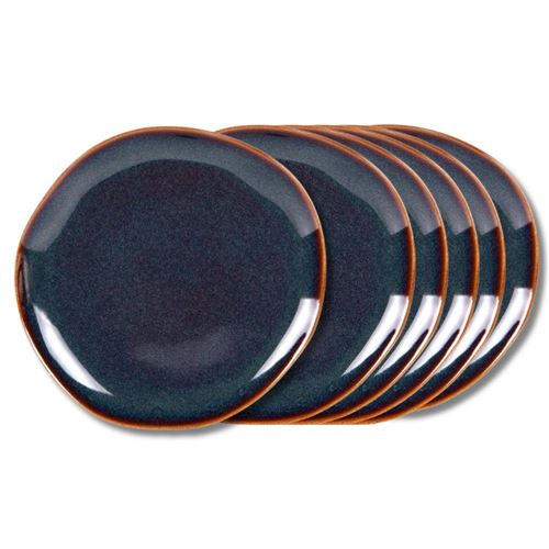 Non Communiqué Bleu Assiette Plate Symphony 27 Cm (Lot De 6) - Table Passion - Grès