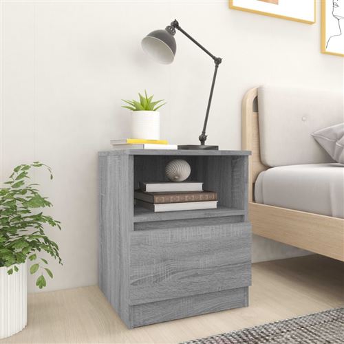 VIDAXL - Table de Chevet - Sonoma - Gris - 40x40x50 cm - Image 2