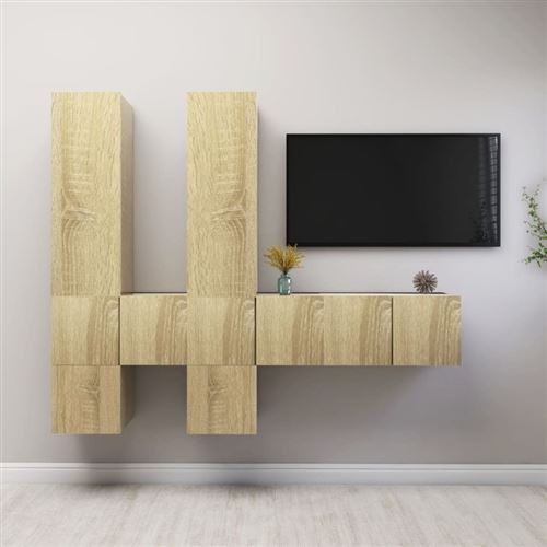 Vidaxl Ensemble De Meubles Tv 7 Pcs Chêne Sonoma Bois D Ingénierie - Image 2