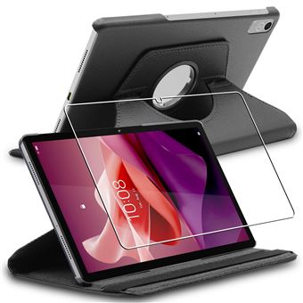 ebestStar Housse pour Lenovo Tab P12 (2023) Support Rotatif 360 PU Cuir, Noir + Film VERRE Trempé - 1