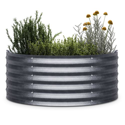 Blumfeldt High Grow Aiuola Rialzata Semicircolare 105 X 43 X 60 Cm Lamiera Ondulata In Acciaio, Facile Montaggio, Resistente A Ruggine E Gelo