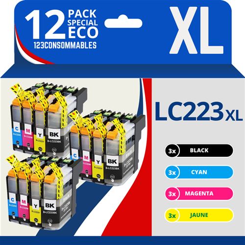 Non Communiqué Pack Compatible Brother Lc-223, 12 Cartouches