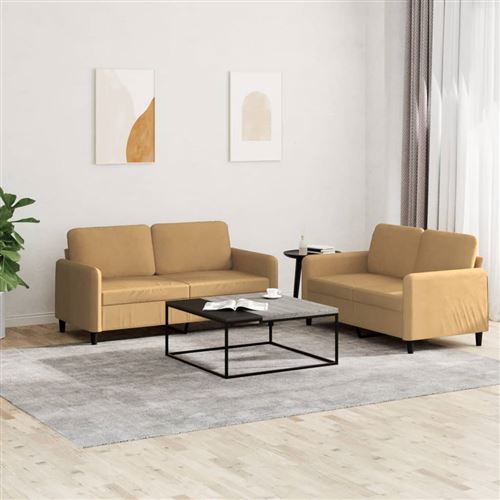 Non Communiqué Marron Vidaxl Ensemble De Canapés 2 Pcs Velours