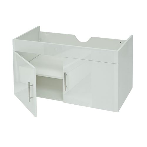 Meuble sous-lavabo MENDLER HWC-D16 brillant 90cm blanc