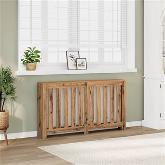 vidaXL Radiatorombouw 149x20x82 cm bewerkt hout artisanaal eikenkleur852752 - 1