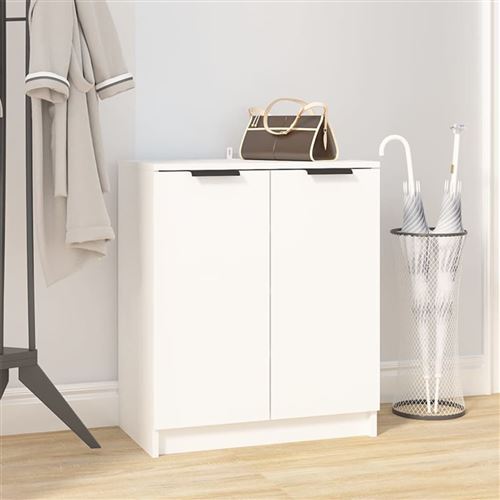 vidaXL - Meuble à chaussures - 59x35x70 cm - Blanc - Image 3