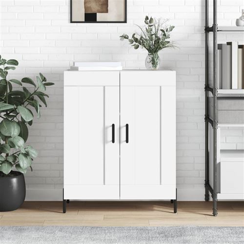 vidaXL Buffet, Armoire Latérale, Meuble de Rangement, Organisateur de Salon Salle de Séjour Intérieur, Moderne, Blanc Bois d'Ingénierie