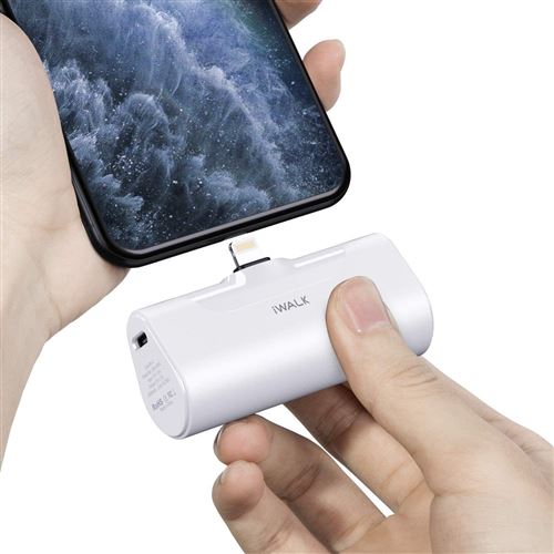 iWALK Mini Chargeur Portable 4500mAh, Power Bank Ultra Compacte(Blanc)-Chronus