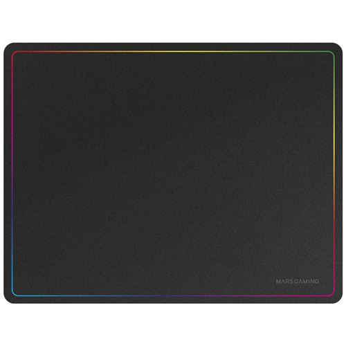 Mars Gaming MMP124, Alfombrilla Gaming 360x260mm, Diseño de Bordes Rainbow, Base Antideslizante de Caucho Natural, Superficie Nanotextil de Alta Precisión, Alfombrilla de Ratón Flexible, Alfombrilla