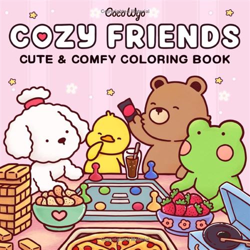 Cozy Friends – Livre De Coloriage Pour Adultes Et Ados | Animaux Trop Mignons, Dessins Simples Et Relaxants (40 Illustrations, Format Carré)