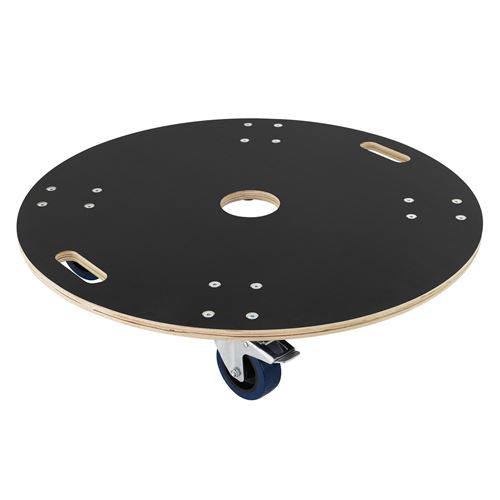 Ecd Germany Gris Chariot De Transport Rond Ø77 Cm Capacité 800 Kg Plateau En Bois Avec 2 Freins 4 Roulettes Antidérapants Pivotantes Aide Manutention Plateforme - Image 3