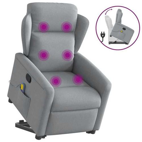 Non Communiqué Gris Vidaxl Fauteuil De Massage, Relaxation Tissu Clair