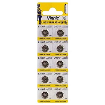 Lot de 10 piles VINNIC AG10 1.5V alcaline - Piles - Achat & prix