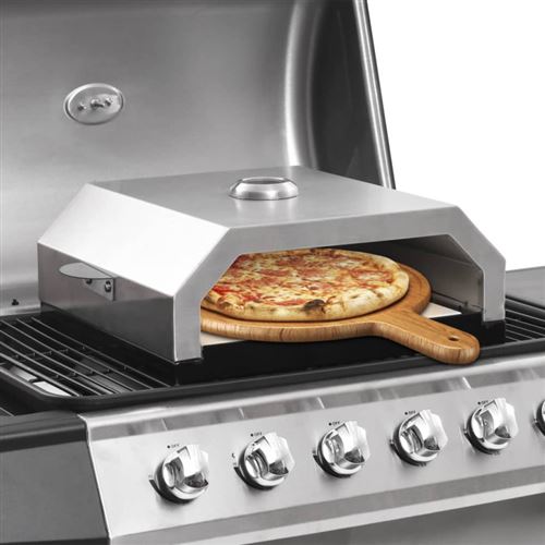 Non Communiqué Noir Et Argenté Four À Pizza Avec Pierre En Céramique Pour Barbecue Au Charbon