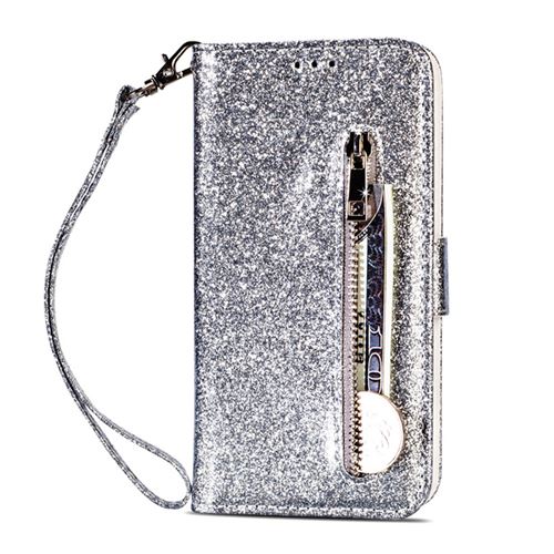 Coque en Cuir Pour Samsung Galaxy S22+ Frusde Brillant Etui avec Dragonne et Porte Carte-Argent