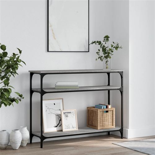 Vidaxl Gris Table Console Sonoma 100X29x75 Cm Bois D'ingénierie - Image 3