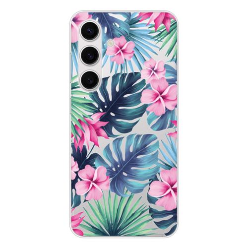 Coque en silicone - Compatible Samsung Galaxy S25 - design tropical aquarelle