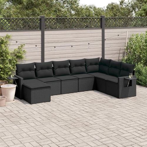 Non Communiqué Noir Salon De Jardin Modulable Vidaxl Rotin 8 Pieces 2 Personnes 62 X 62 X 69 Cm