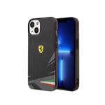 FERRARI - Cover Ferrari Per Iphone 13 In Vera Pelle Con Logo Ferrari Sul Retro Nera Fehcp13mrquk