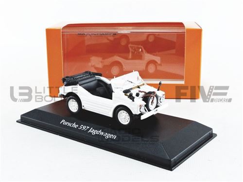Voiture Miniature de Collection MAXICHAMPS 1-43 - PORSCHE 597 Jagdwagen - 1954 - White - 940065301