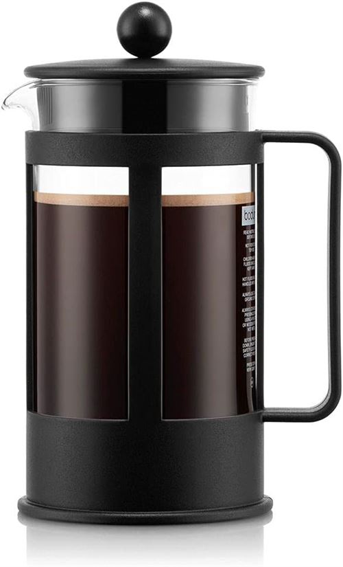 Cafetière à Piston - 8 Tasses - 1 L - Noir
