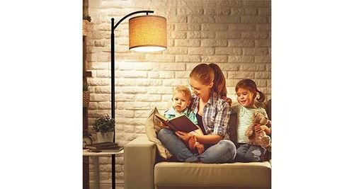 Lampadaire Salon GIANTEX avec 3 Niveaux Etagère 220-240V,60W Design  Scandinave Lampe sur Pied pour Chambre ( Ampoule non inclus )