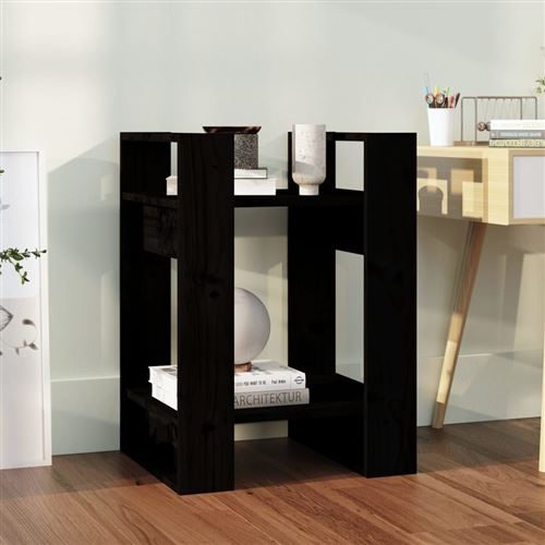 Non Communiqué Noir Vidaxl Bibliothèque/Séparateur De Pièce 41X35x57 Cm Pin Massif813858