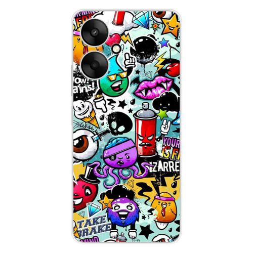 Coque en silicone imprimée compatible Xiaomi Redmi 13C 5G Graffiti 2