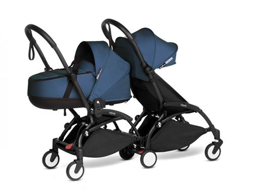 Babyzen - Poussette double YOYO 2 cadres noir nacelle et 6+ bleu air france