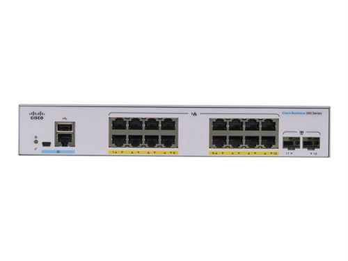 Cisco Business 350 Series Cbs350-16P-E-2G - Commutateur - C3 - Géré - 16 X 10/100/1000 (Poe+) + 2 X Gigabit Sfp - Montable Sur Rack - Poe+ (120 W)