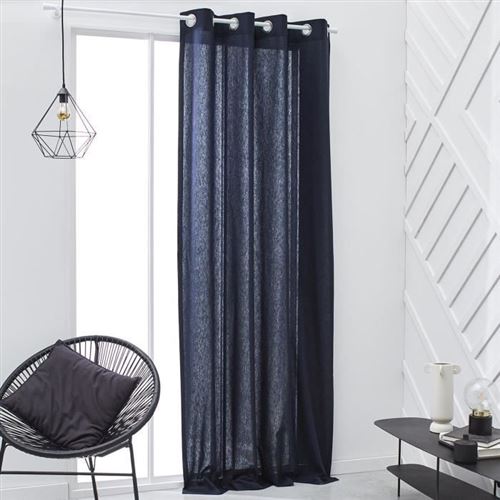 Rideau A Oeillets Today - 140X240Cm - 100% Coton - Navy