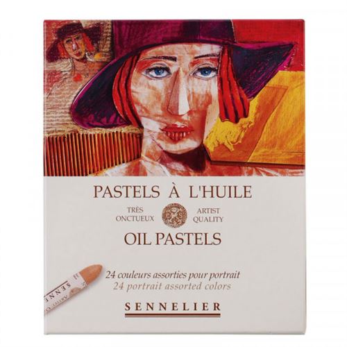 Boîte de 24 pastels à l'huile Sennelier couleurs assorties pour portrait