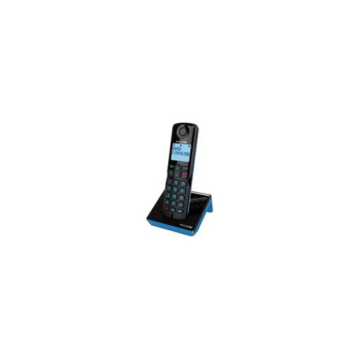 Téléphone Dect Alcatel S280 Solo Blue Avec Identification De L'Appelant Noir, Bleu