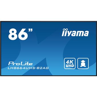 iiyama ProLite LH8664UHS-B2AG - Classe de diagonale 86" (85.6" visualisable) écran LCD rétro-éclairé par LED - signalisation numérique - avec lecteur multimédia SoC intégré - Android - 4K UHD (2160p) 3840 x 2160 - noir - 1