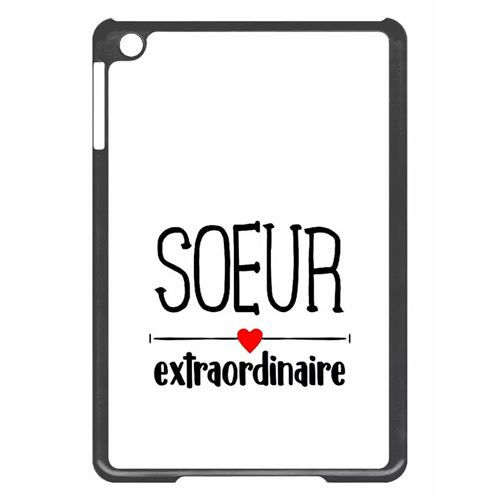 Coque tablette My-Kase pour iPad mini 2 - soeur extraordinaire fond blanc - Plastique Noir