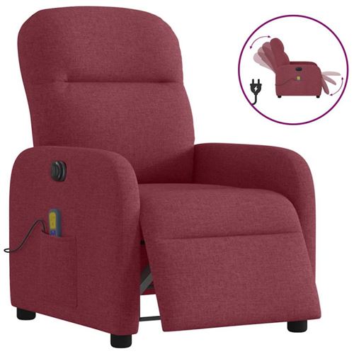 Non Communiqué Rouge Fauteuil De Massage Inclinable Électrique Bordeaux Tissu