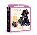 Kit Graine Créative 4 cartes à gratter 3D licorne