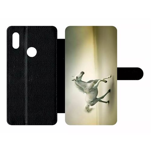 Etui My-Kase pour Y6S 2019 - cheval blanc en course - Simili-cuir Noir