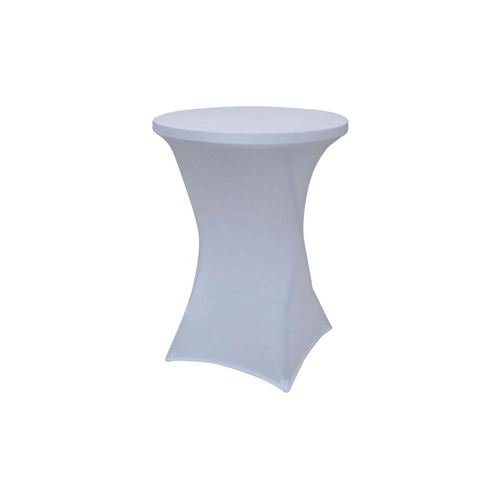 Housse Pour Table Ronde Type Table Bar - Blanc
