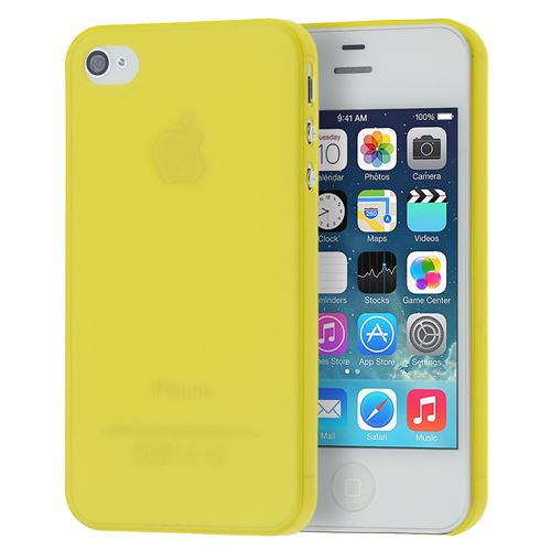 doupi UltraSlim Coque pour iPhone 4 4S, fin mat ultra mince et ultra léger Bumper Cover Housse de Protection, jaune