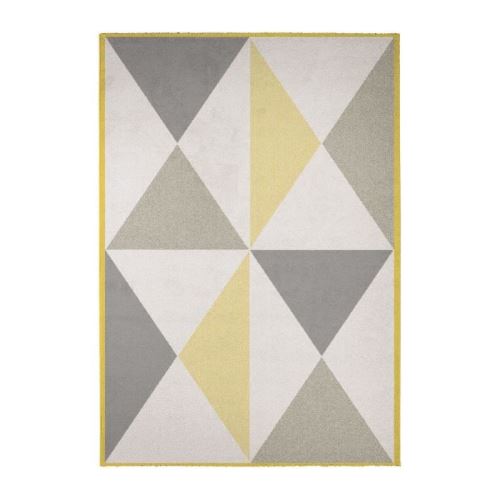 MADRID Tapis contemporain - 120X170 cm - Papier Blanc / Jaune