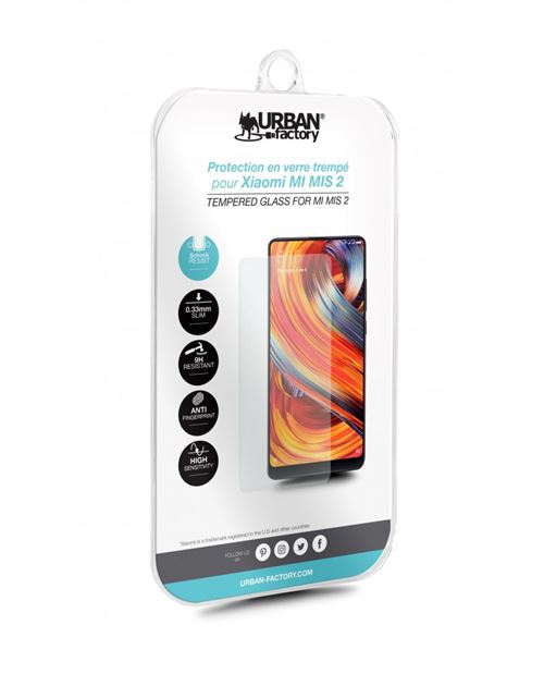 urban factory tempered glass 9h xiaomi mi mis 2 noir