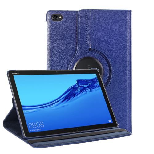 Housse Huawei Mediapad T5 10,1 rotative bleue - Etui bleu coque de protection 360 degrés tablette Media pad T5 - accessoires pochette XEPTIO 10.1 !