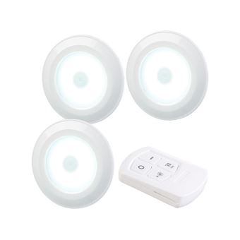 Lunartec : 3 spots à LED COB 120 lm avec télécommande et minuterie UBL-16.w - 1