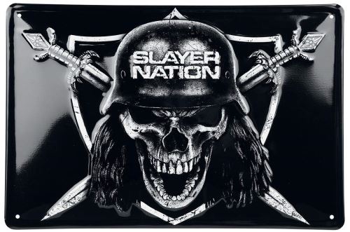 Slayer Tssl1 Plaque Métallique, Métal, Noir, 30 X 20 X 1 Cm