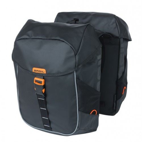 Basil sac à vélo double Miles 34 litres PVC noir/orange