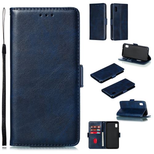 Etui en PU avec support bleu pour votre Samsung Galaxy A10e